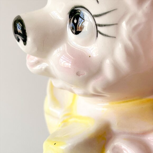 Vintage Cute Lamb Planter Pink Ceramic Figurine Nursery Decor 1961 Japan - Picture 14 of 16